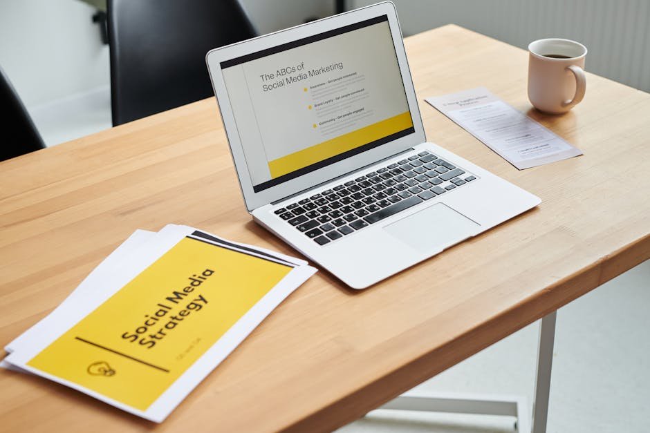 Single image Facebook ad creative mockup on a laptop screen