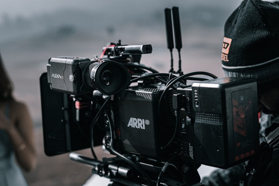 Video production team shooting a brand video on a professional set