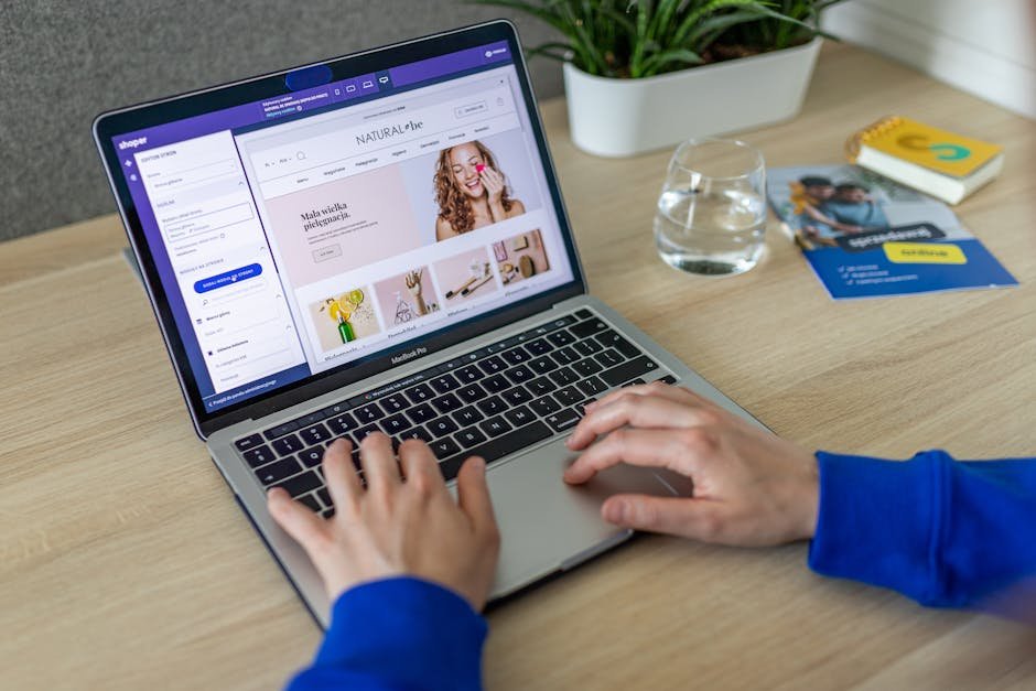 Wix website builder on a laptop with drag-and-drop editor