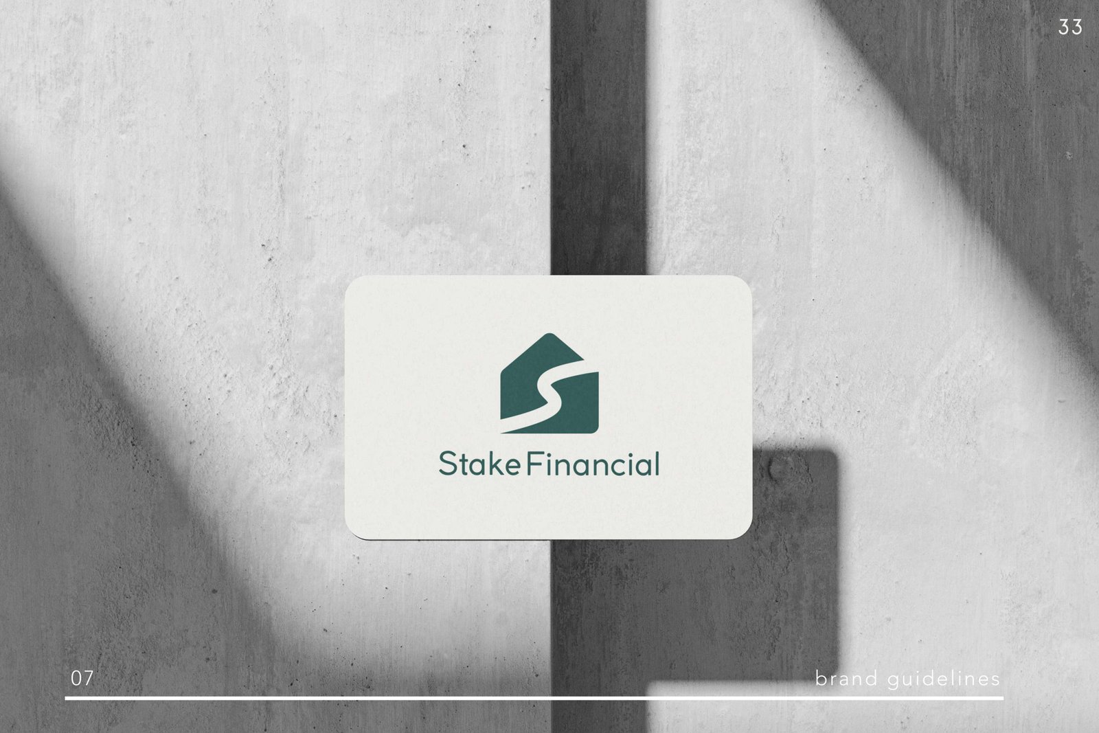 Stake Financial — business card application mockup on concrete