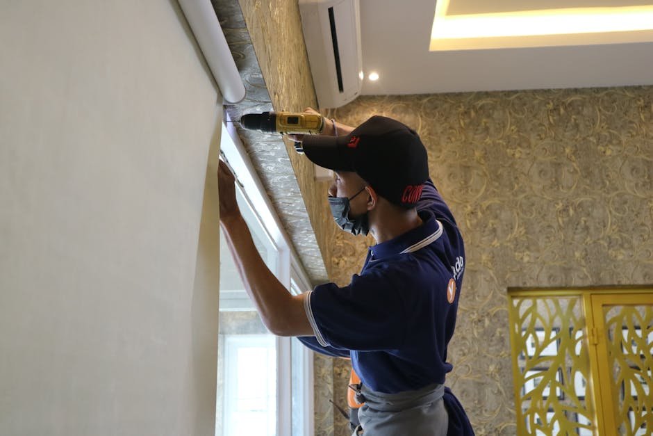 Home services installation tools and craftsmanship