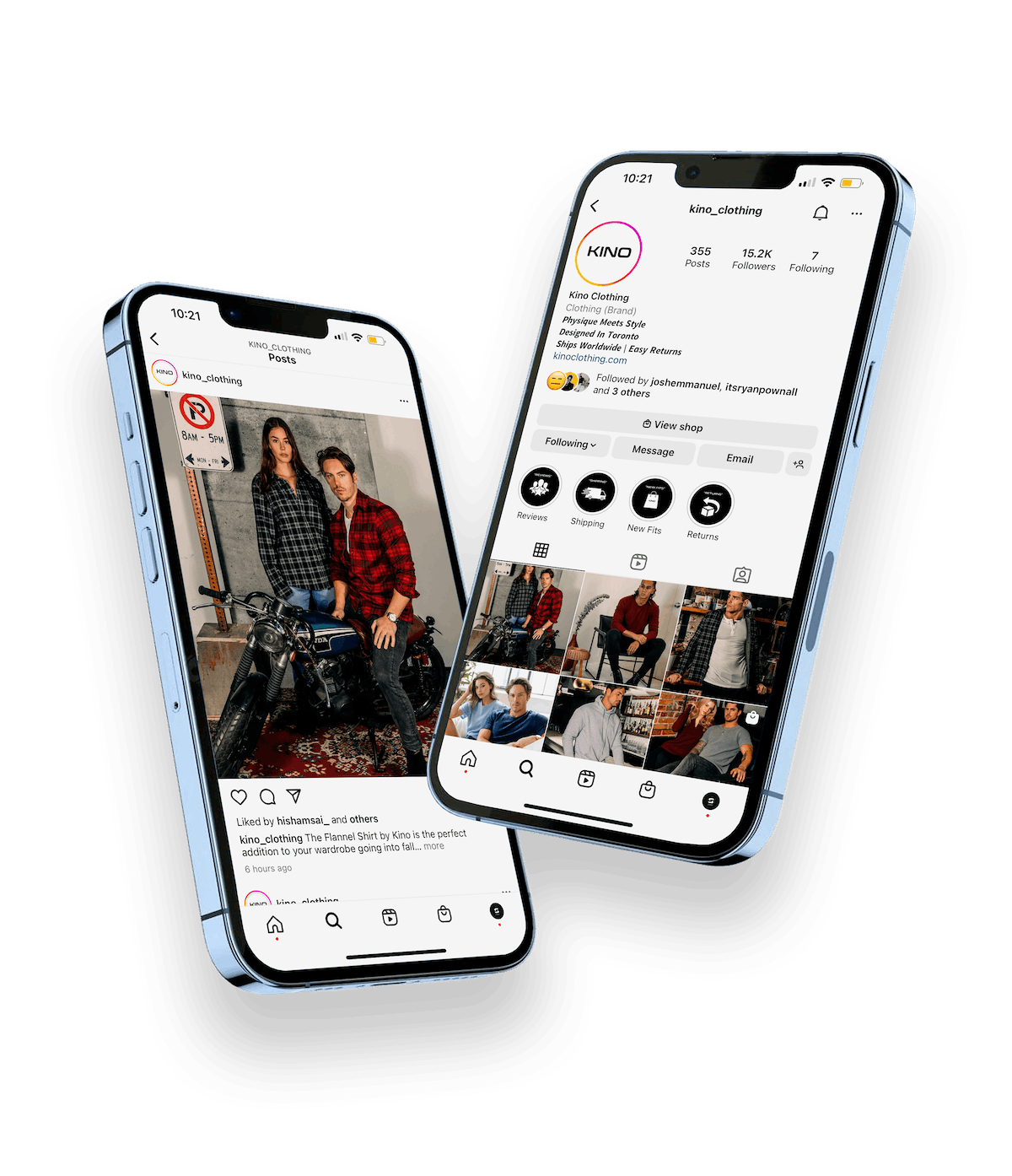 Kino Clothing Instagram feed mockup