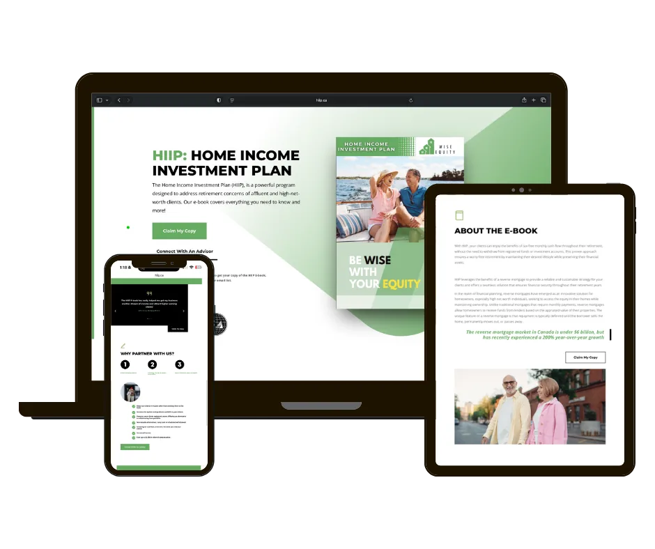 HIIP website on laptop, tablet and phone