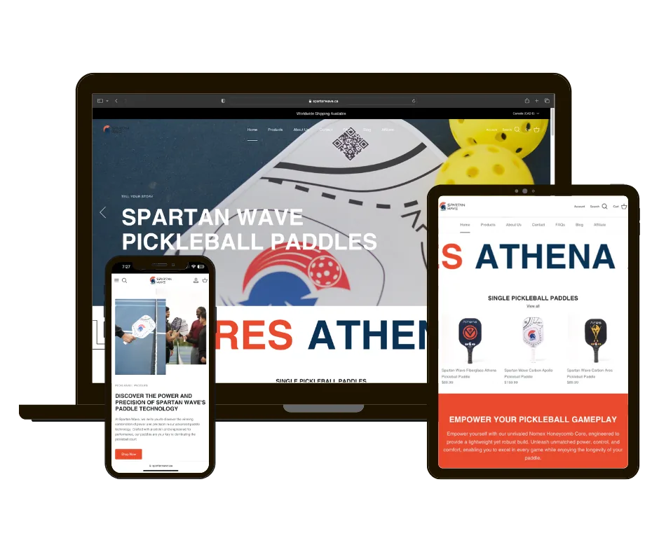 Spartan Wave website on laptop, tablet and phone