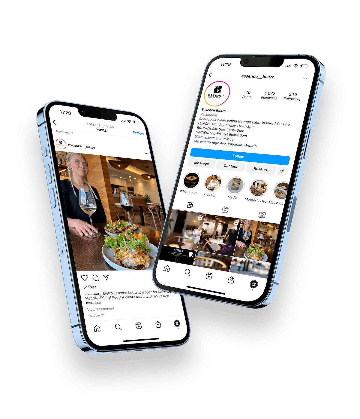 Essence Bistro Instagram