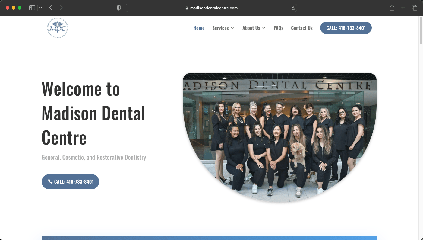 Madison Dental Centre website image